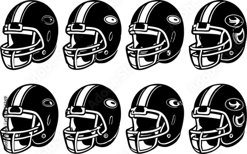  American Football Helmets vector graphics
