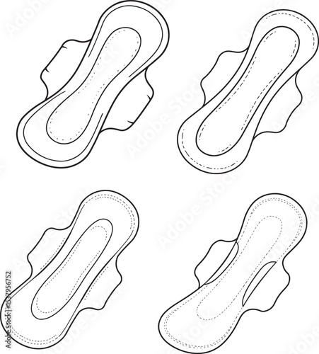 feminine hygiene icon silhouette vector set