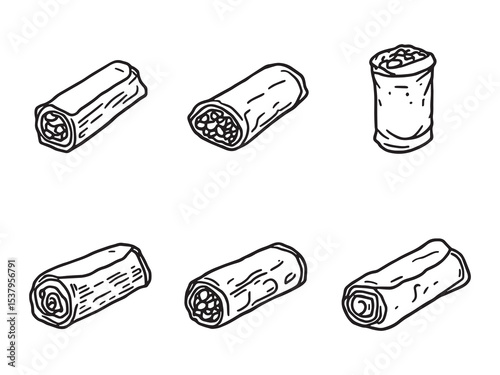 spring rolls clear vision simple line art
