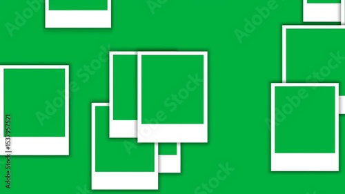 Photo frames animation on green screen
