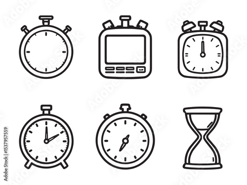 Minimalist Stopwatch Icons