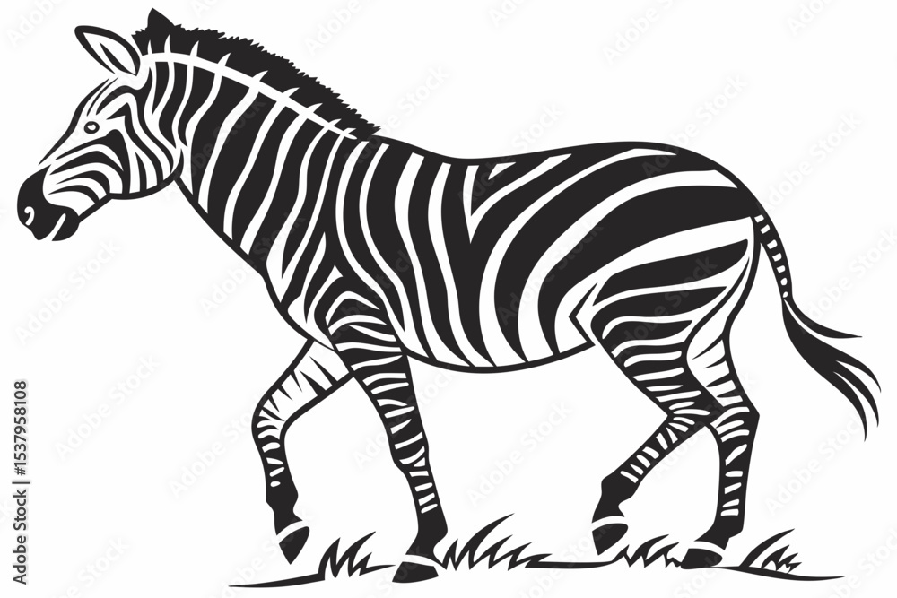 Fototapeta premium zebra silhoette black vector