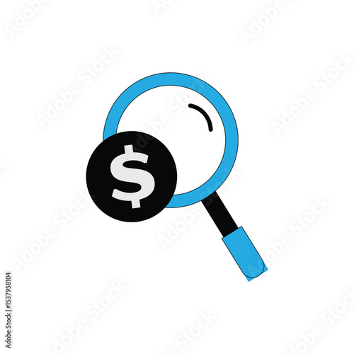 money search  logo icon illustration flat