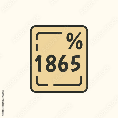 Juneteenth discount tag vector icon with 1865 symbol, combining freedom celebration with Black-owned business support, cultural pride, and emancipation tribute