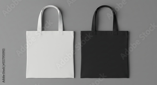 Blank Tote Bags White and Black Mockup for Branding Designs