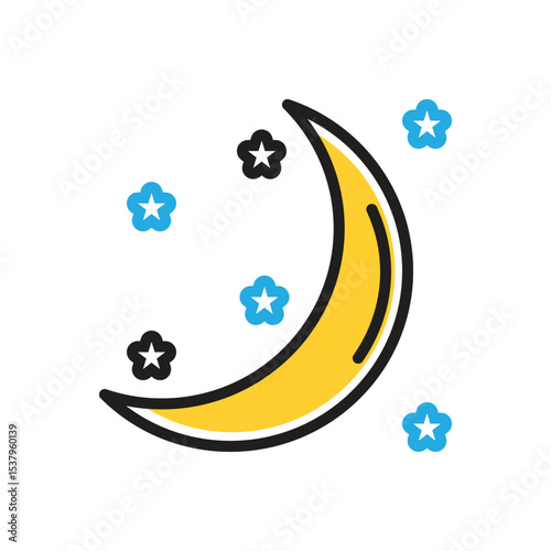 Multi color icon for moon