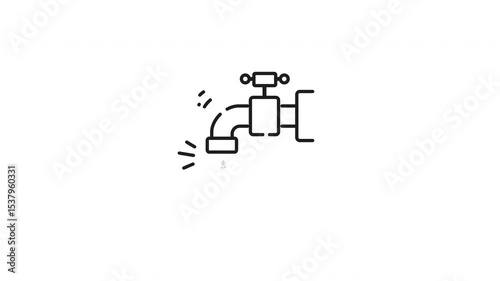 Cash flow line animation. Money leaking from a faucet symbolizes wasted funds, ideal for financial concepts, business costcutting, and budget management visuals. Motion graphic 