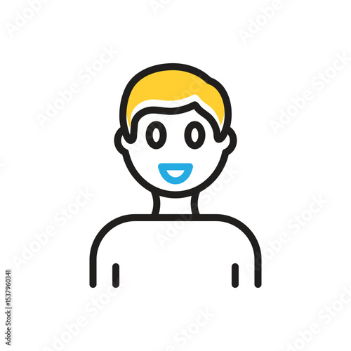 Multi color icon for boy