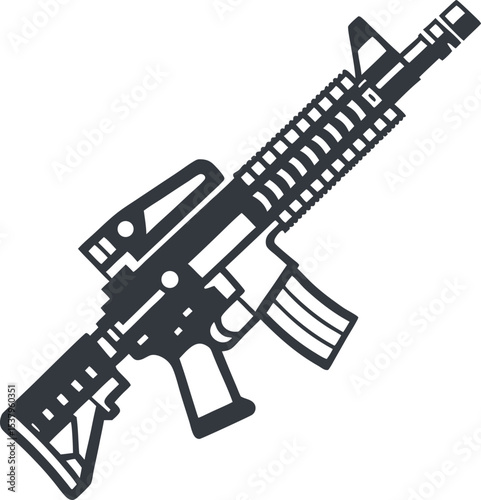 Stylized AR-15 Illustration a Modern Military Firearm Design for Tactical and Gaming Visuals