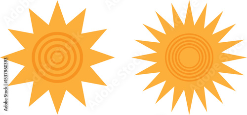 sun vector symbol icon design. illustration isolated on  ba.white Backgaund 