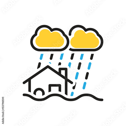 Multi color icon for disaster