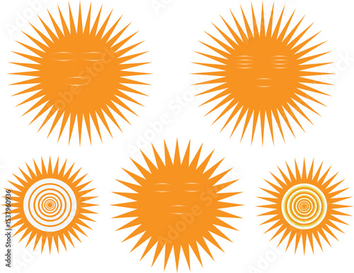sun vector symbol icon design. illustration isolated on  ba.white Backgaund 