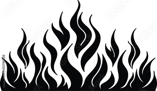 Abstract black and white flame design graphic