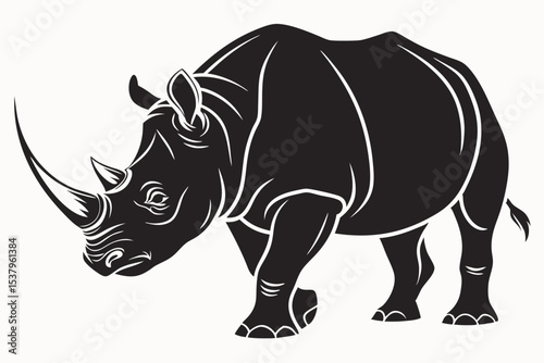 rhinoceros sihouette black vector