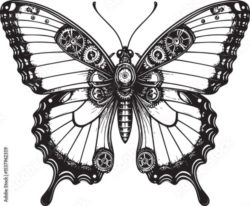 Mechanical Butterfly Illustration