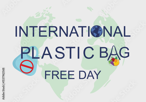 International Plastic bag Free Day celebration vector graphic design illustration. Sustainable and Ecology Lifestyle Concept.