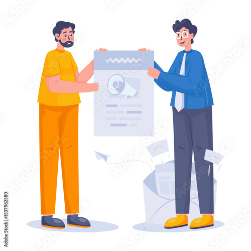 Customer get newsletter update vector illustration