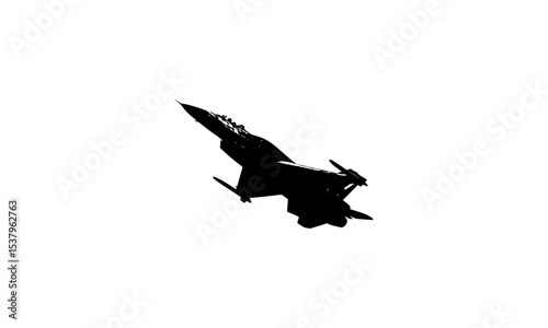 silhouette of a flying fighter jet