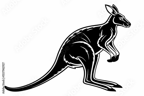 kangaroo sihouette black vector