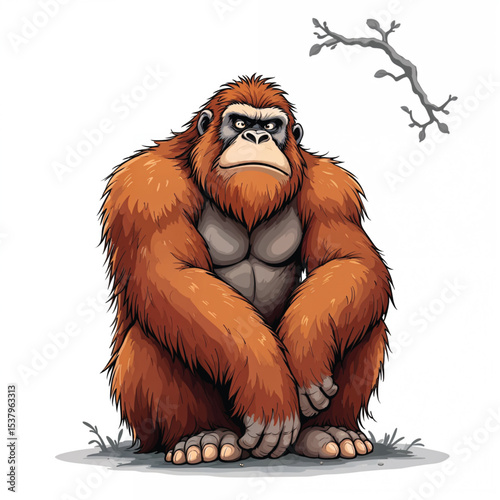 Bigfoot Sasquatch cartoon vector illustration isolated