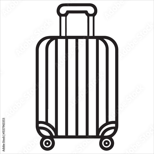 Minimalist Suitcase Line Art Vector