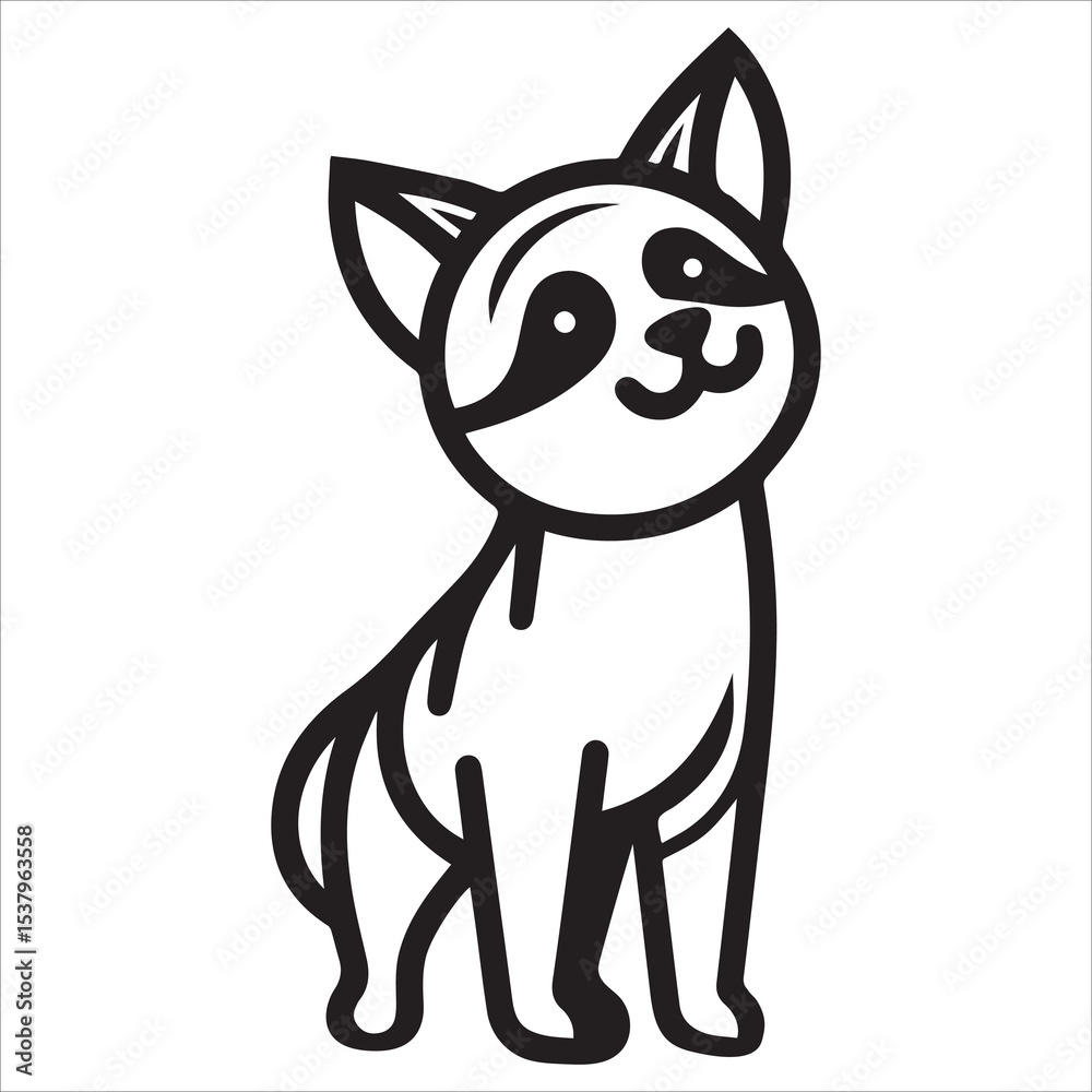 Fototapeta premium Playful Dog Minimalist Line Art Design
