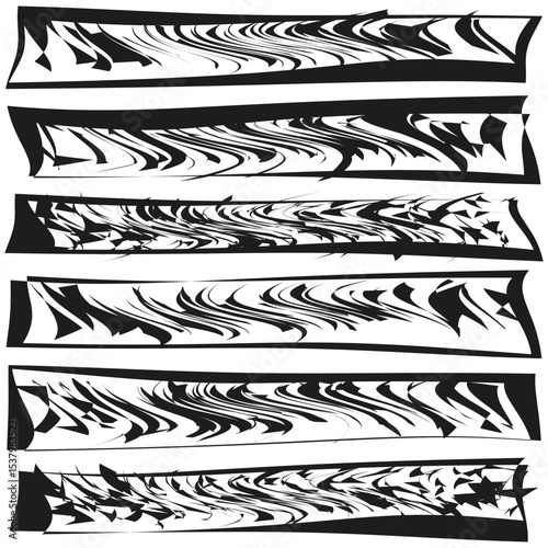 Grunge stripe rows. Rough black pattern. Abstract line texture. Vector noise effect.