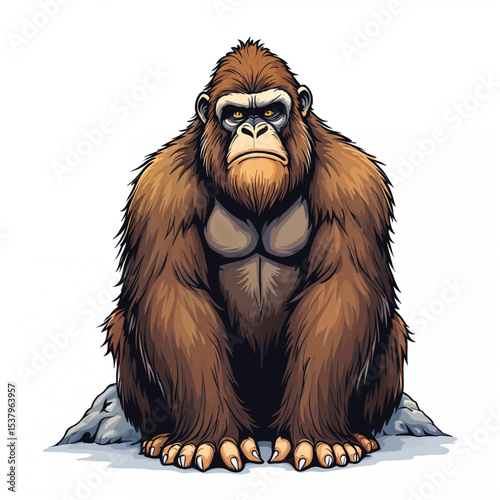 Bigfoot Sasquatch cartoon vector illustration isolated