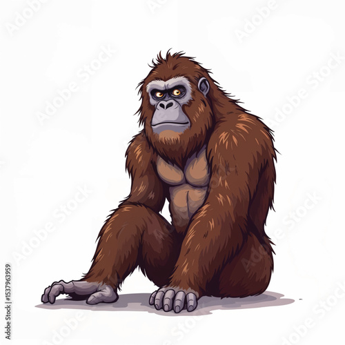 Bigfoot Sasquatch cartoon vector illustration isolated