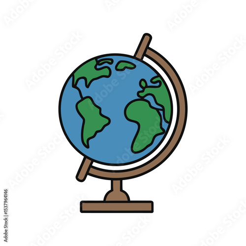 Exploring Our World A Colorful Globe Illustration