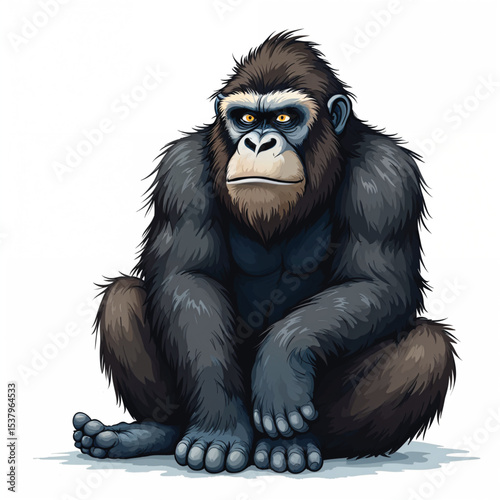 Bigfoot Sasquatch cartoon vector illustration isolated