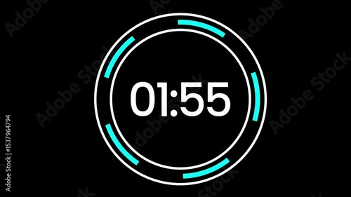2-Minute Countdown Timer - Bold number Animation circle motion 