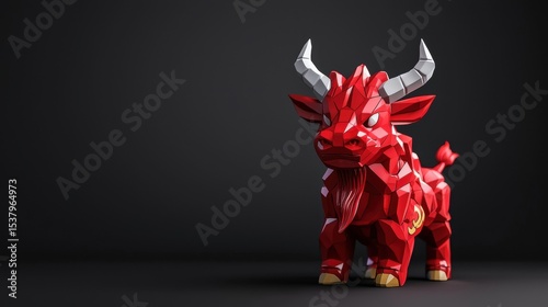 Creative red origami papercraft animal showcasing intricate folds and unique design in a bright and artistic setting