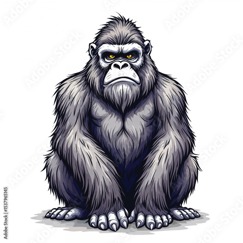 Bigfoot Sasquatch cartoon vector illustration isolated