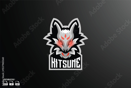 Kitsune Esport Mascot Logo, gaming logo