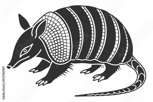 armadillo sihouette black vector