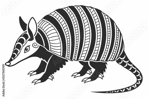 armadillo sihouette black vector