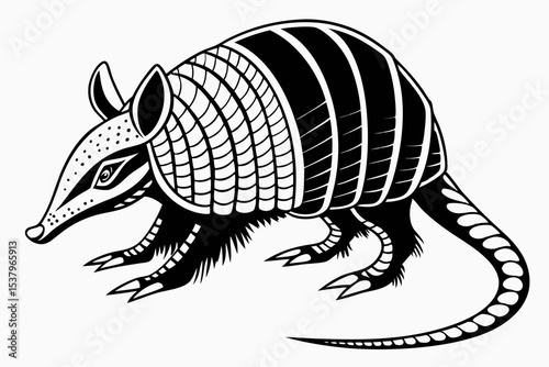 armadillo sihouette black vector