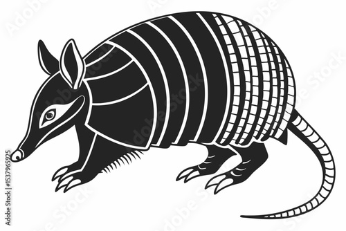 armadillo sihouette black vector