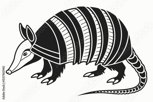 armadillo sihouette black vector