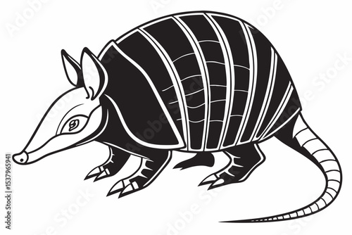 armadillo sihouette black vector