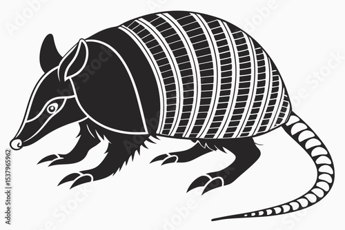 armadillo sihouette black vector
