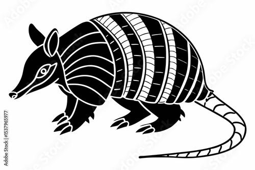 armadillo sihouette black vector