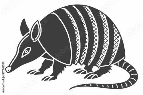 armadillo sihouette black vector