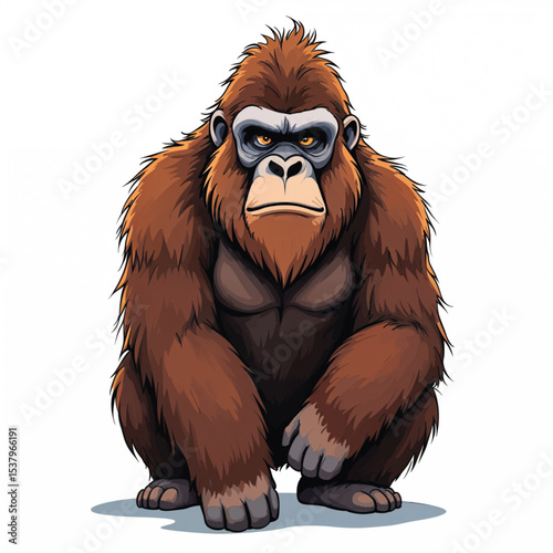 Bigfoot Sasquatch cartoon vector illustration isolated