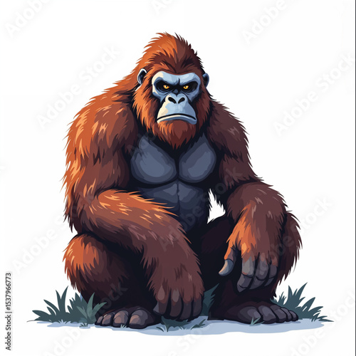 Bigfoot Sasquatch cartoon vector illustration isolated