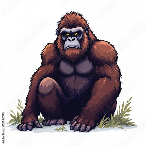 Bigfoot Sasquatch cartoon vector illustration isolated