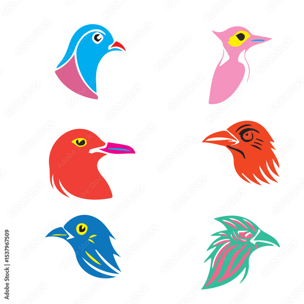 Fototapeta premium Nice Birds vector set 