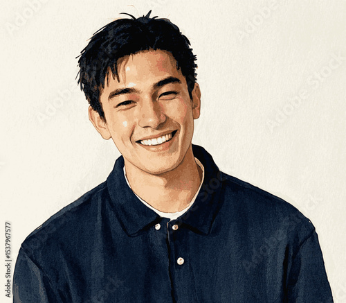 Radiant pool very happy man isolated watercolor vector illustration svg