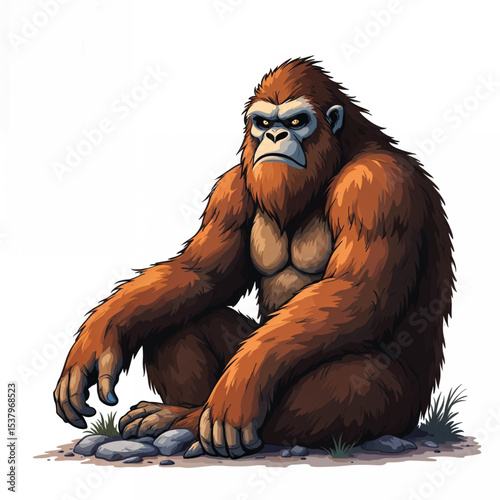 Bigfoot Sasquatch cartoon vector illustration isolated